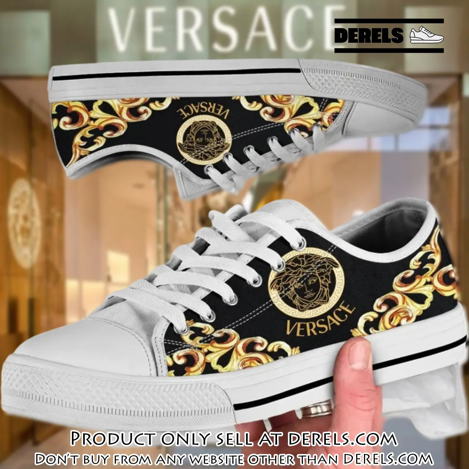 Versace medusa pattern low top canvas shoes luxury brand gifts for men women dr2035510
